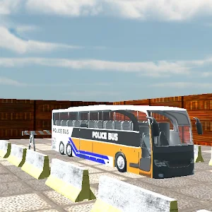Indian police bus parking 3d Screenshot 0
