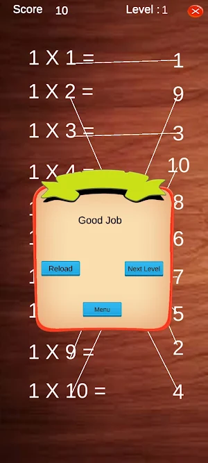 Multiplication time table game Screenshot 3