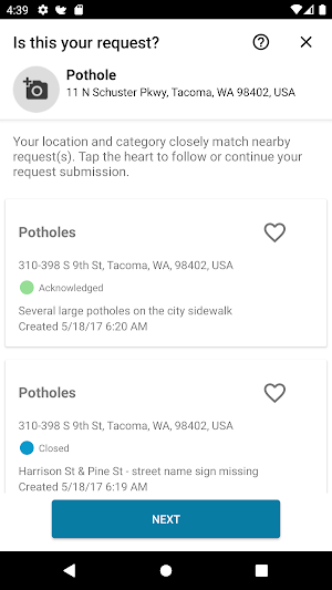 TacomaFIRST 311 Screenshot 3