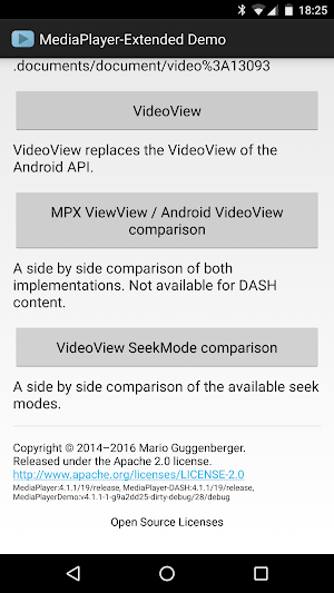 MediaPlayer-Extended Demo Screenshot 1