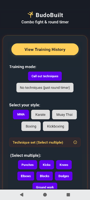 BudoBuilt combo round timer Screenshot 1