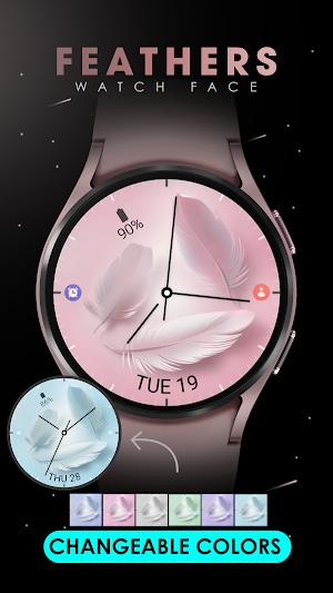 Feathers Pink watch face Screenshot 1