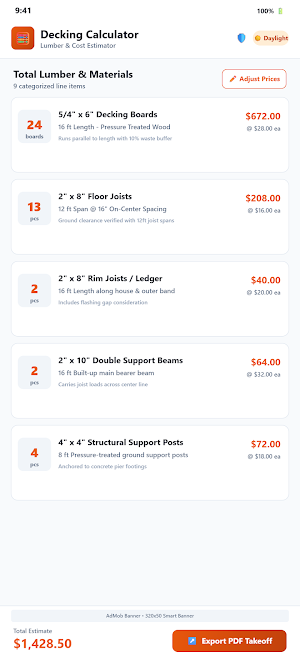 Decking Calculator Screenshot 3