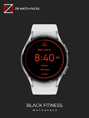 Black Fitness Watch Face Screenshot 0