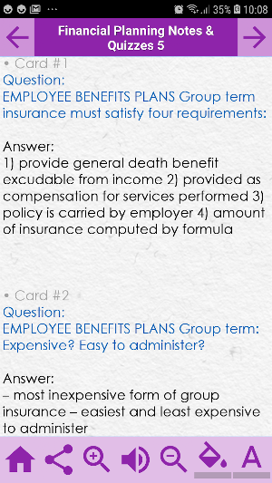 Financial Planner Professional: Notes and Quizzes. Screenshot 2