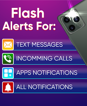 Flashlight on Call & SMS Flash Alerts Notification Screenshot 2