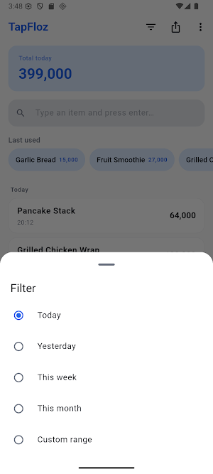 TapFloz: Quick Sales Log Screenshot 2