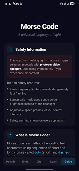 Morse Code - Decode & Chat Screenshot 3