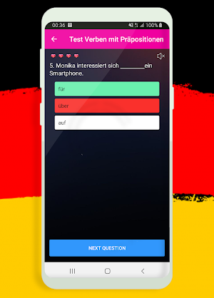 Test Verben mit Präpositionen Screenshot 2