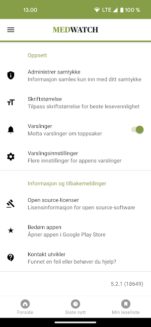 MedWatch Norge Screenshot 2