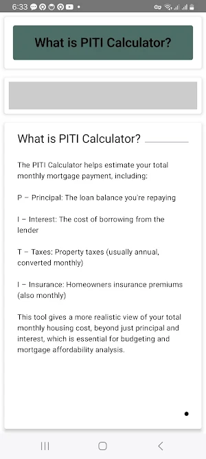 PITI Calculator Screenshot 1