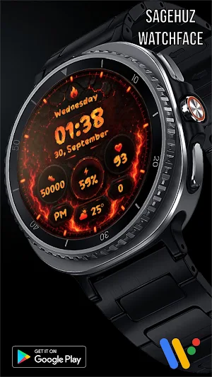 A147 Fire Watchface Screenshot 3
