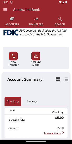 Southwind Bank Mobile App Screenshot 1