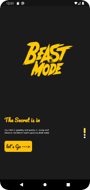 Gym Workout Planner BEAST MODE Screenshot 1