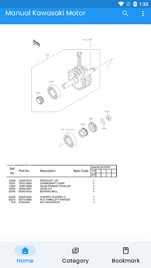 Kawasaki Motor Parts Catalog Screenshot 3