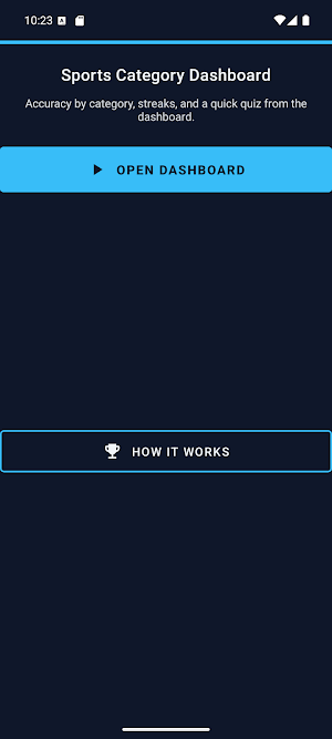 Sports Category Dashboard Screenshot 0