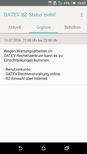 DATEV RZ-Status mobil Screenshot 3
