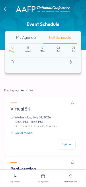 AAFP Events 2024 Screenshot 2