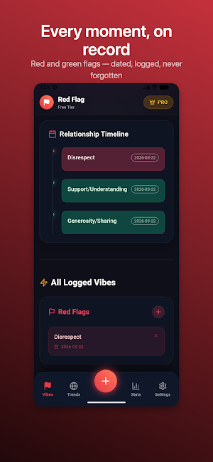 Red Flag - Relationship Log Screenshot 2