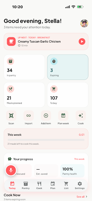 Pantryly: AI Pantry & MealPlan Screenshot 0
