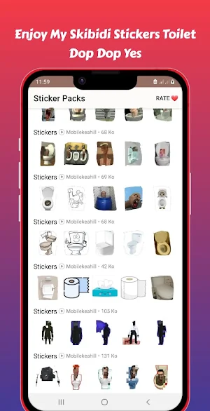 Skibidi toilet monster sticker Screenshot 1