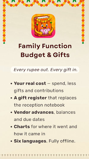 Family Function Budget & Gifts Screenshot 0