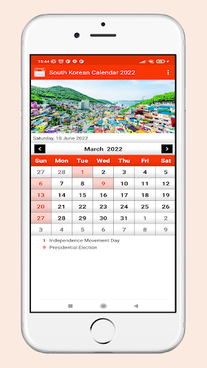 South Korean Calendar 2022 Screenshot 2