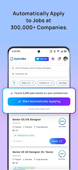 OptimHire Job Auto-Applier Screenshot 0