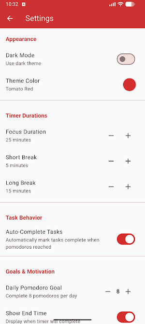 Pomodoro Focus - Timer & Tasks Screenshot 3