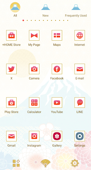 Mt. Fuji & Flowers Theme +HOME Screenshot 2