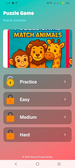 Puzzle Game – Match Animals Screenshot 1