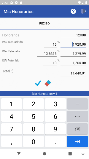 Mis Honoriarios Screenshot 1