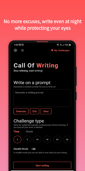 Call Of Writing - Say Goodbye To Writer's Block Screenshot 3