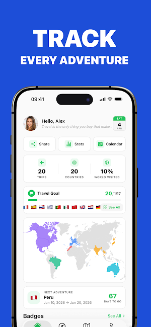 TripPins: Country Tracker Screenshot 1