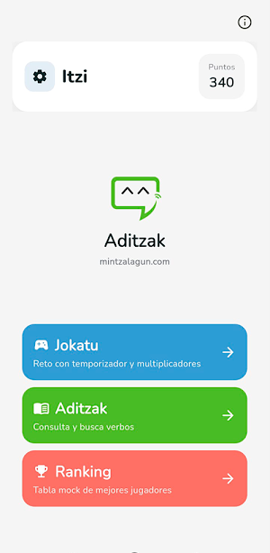 Aditzak: Basque verbs Screenshot 0