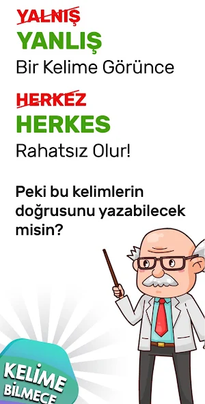 KELİME BİLMECE | Yanlış Kelime - Doğru Kelime Screenshot 1