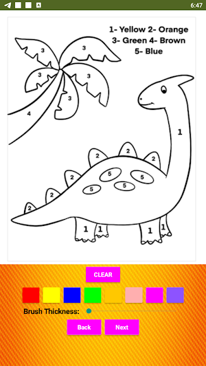 Paint By Numbers Dinosaur Kids Screenshot 1