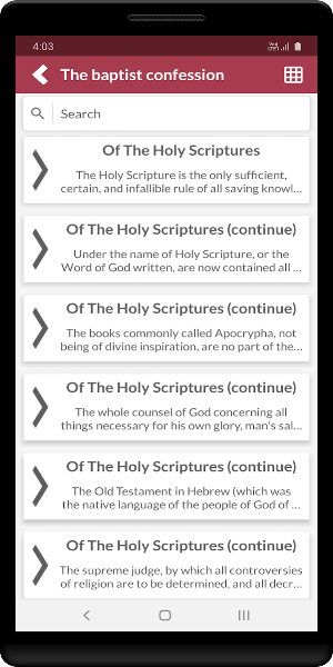 The baptist confession Screenshot 0