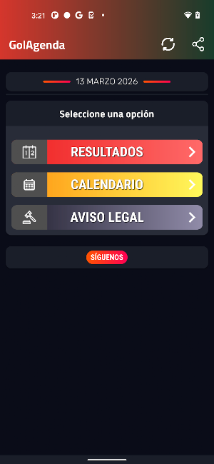 GolAgenda: Partidos de Fútbol Screenshot 0