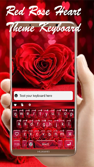Stylish Red Rose Keyboard Screenshot 0