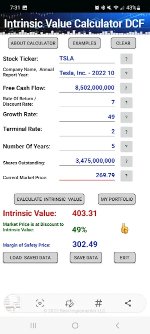Intrinsic Value Calculator DCF Screenshot 3