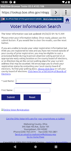 Mahoning County Votes Screenshot 2