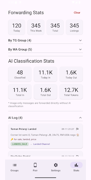 WA2TG Smart Forwarder Screenshot 2