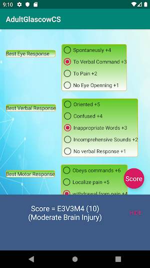 Glasgow Coma Scale Screenshot 2