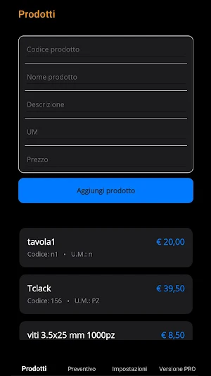 TCBiz: Preventivi Veloci Screenshot 1