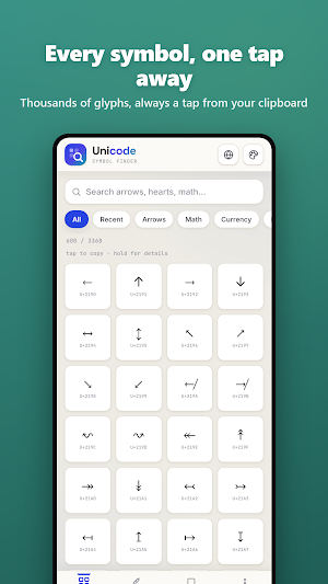 Unicode Symbol Finder— offline Screenshot 0
