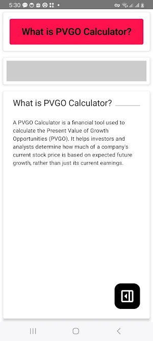 PVGO Calculator Screenshot 1