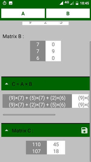 Matrix Calculator - Gaussian Elimination - Cramer Screenshot 1