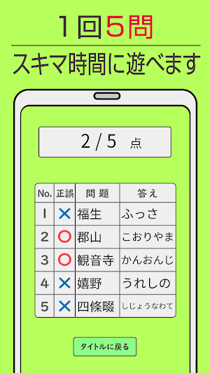 難読漢字クイズ 市町村編 -なかなか読めない漢字- Screenshot 3