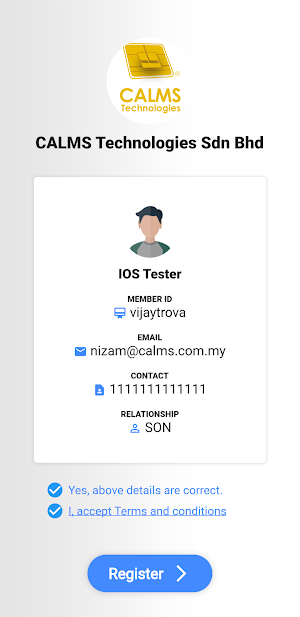 CALMS Parent Screenshot 1